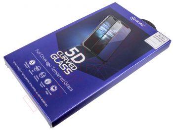 Protector de pantalla de cristal templado 9H 5D con marco de color negro para iPhone 6 Plus / 6S Plus, en blister